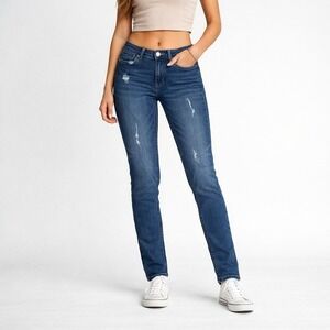 American Rag Off The Rack Womens Jeans Distressed Skinny Stretch Blue Sz 27/7